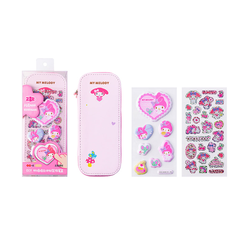 YZ2715 My Melody DIY Soft 3D Sticker Decorative Pencil Case