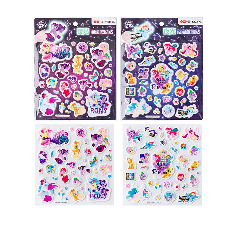 YZ3576 My Little Pony Glow-in-the-Dark Bubble Reward Stickers
