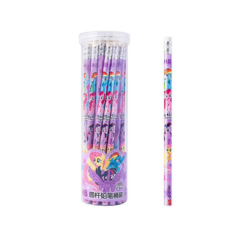 YZ3593 My Little Pony HB Eraser Round Pencil Tube