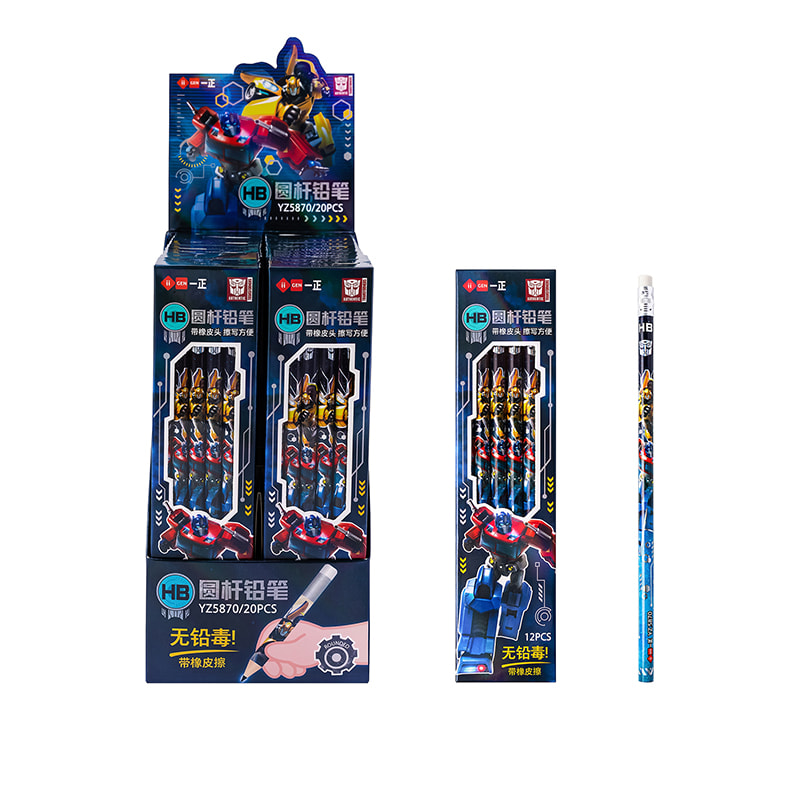 YZ5870 Transformers HB eraser tip pencil (boxed)