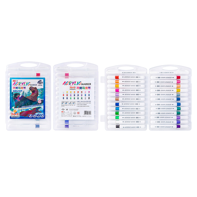 YZ6601 Jurassic World 24-Color Acrylic Marker Soft Tip