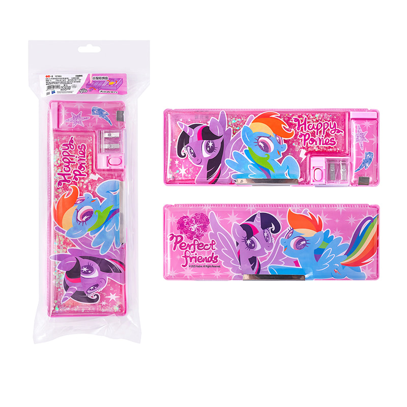 YZ7892 My Little Pony Quicksand Double-Layer Pencil Case (Pink)