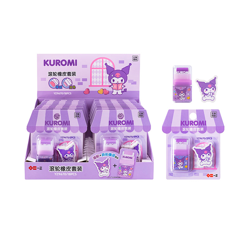 YZ9670 Kuromi Roller Eraser Set