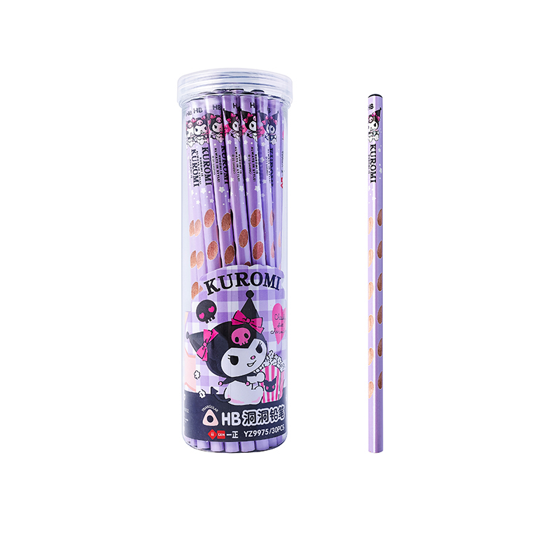 YZ9975 Kuromi HB Pencil with Top Hole (Bucket)