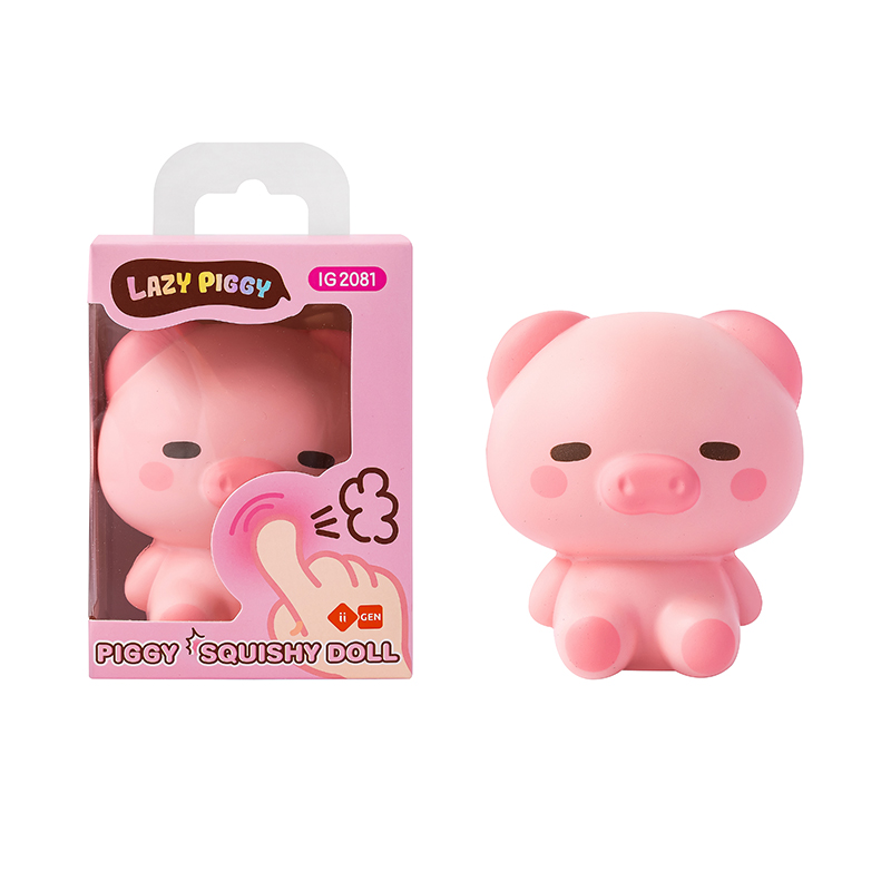 IG2081 PU Foam Toy (Pink Pig Stress Relief Doll)
