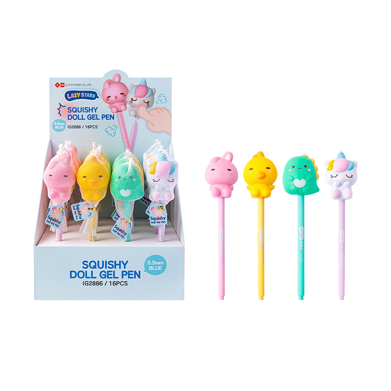 IG2886 Animal Stress Relief Doll Gel Pen (Blue)