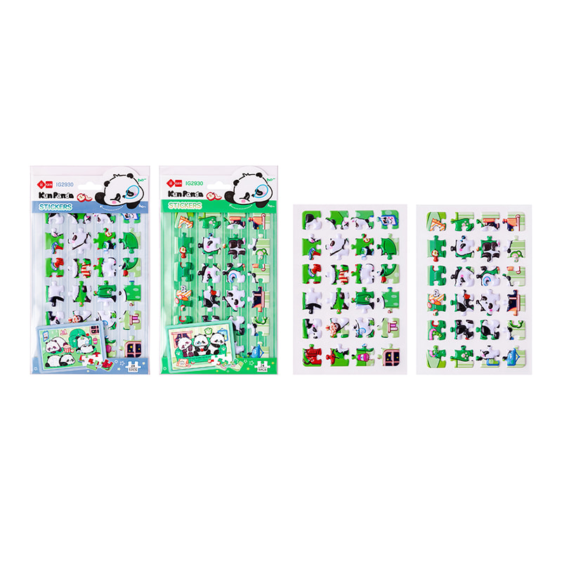 IG2930 Kun Panda Fun Jigsaw Stickers