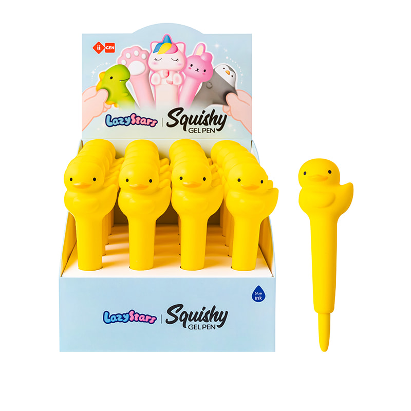 IG3719 Yellow Duck Stress Relief Gel Pen (Blue)
